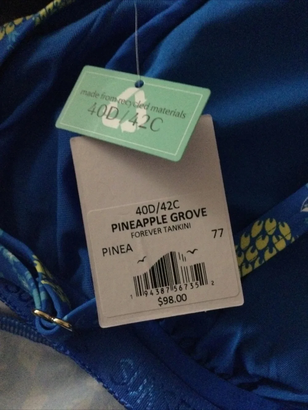 Sunsets Pineapple Grove Underwire Tankini Size 40D/42C